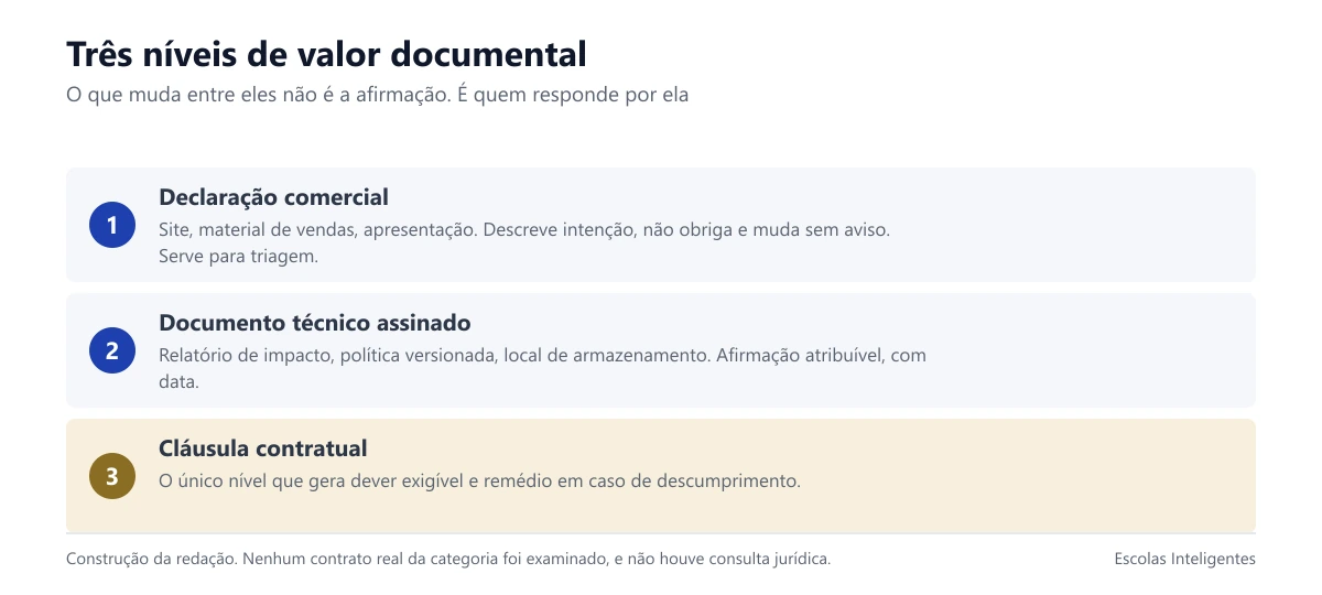 Os três níveis de valor documental e o que cada um sustenta